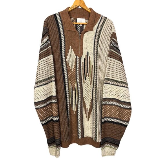 London Fog Other - Vintage 90s Retro Grandpa Sweater, London Fog, Earth Tone XLT